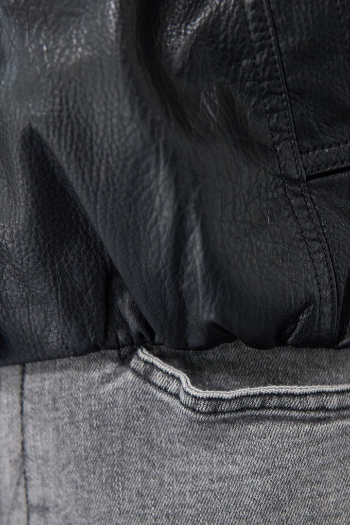 フェイクムートンカラーレザーブルゾン