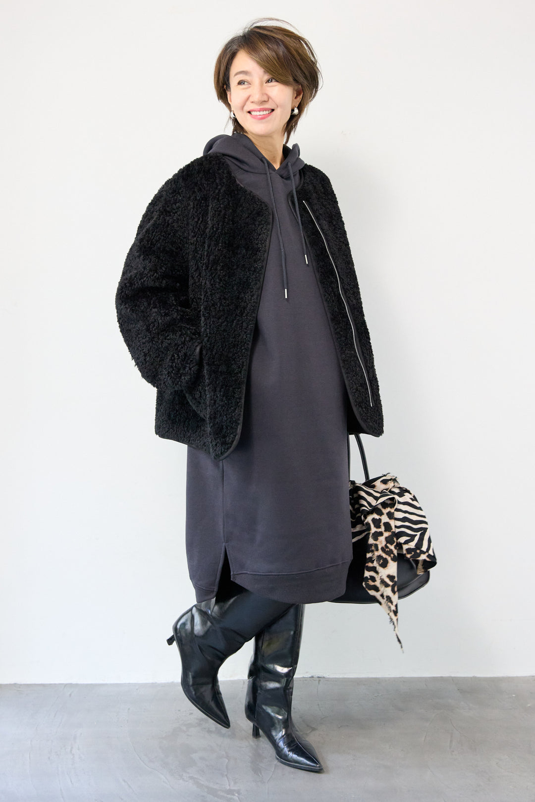 リバーシブルボアコート