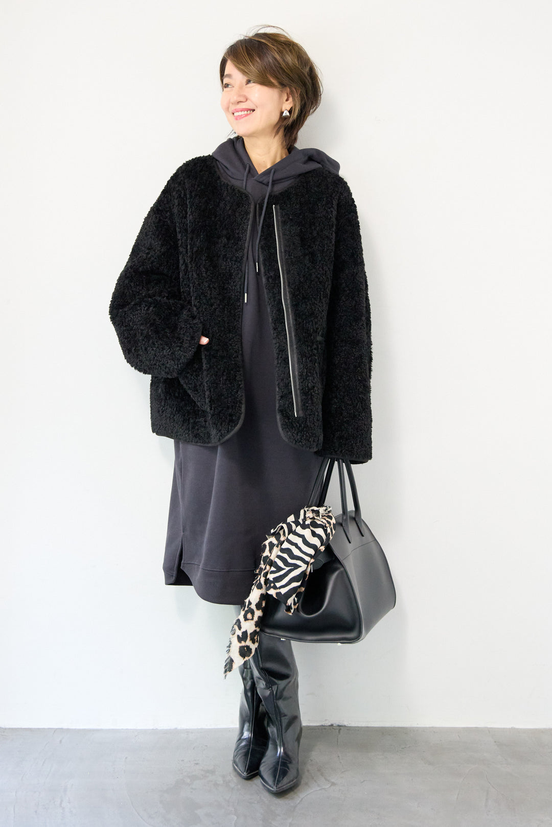 リバーシブルボアコート