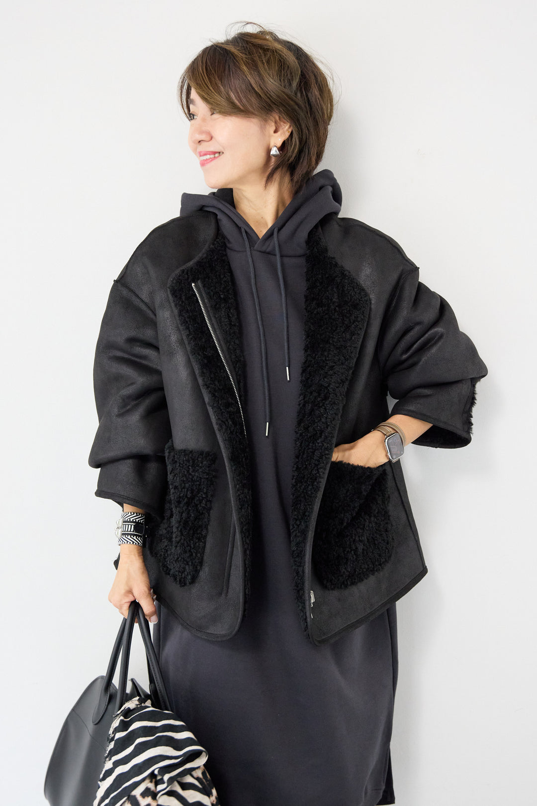 リバーシブルボアコート