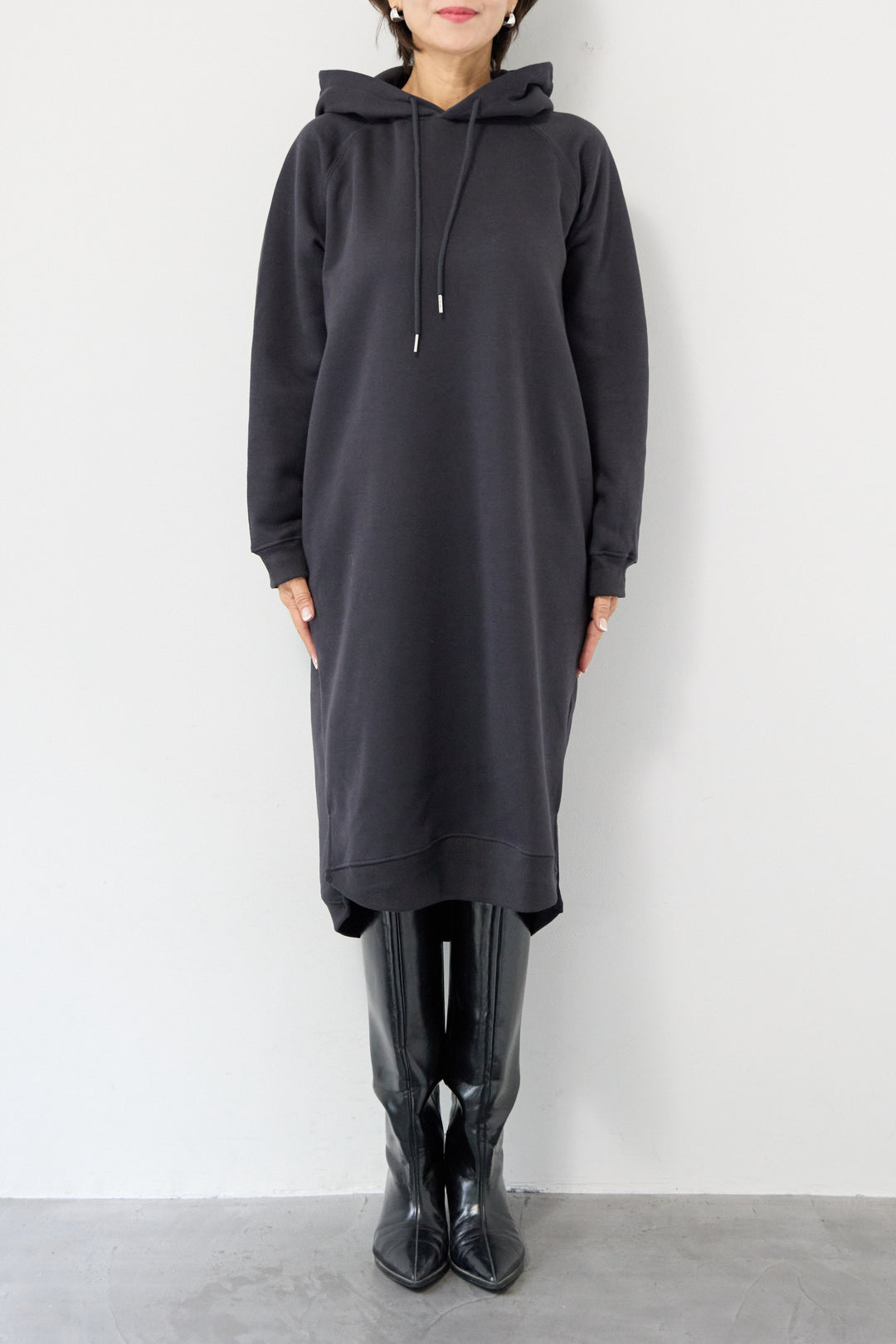 [SET]裏起毛サイドスリットスウェットワンピース+リバーシブルボアコート(2set)