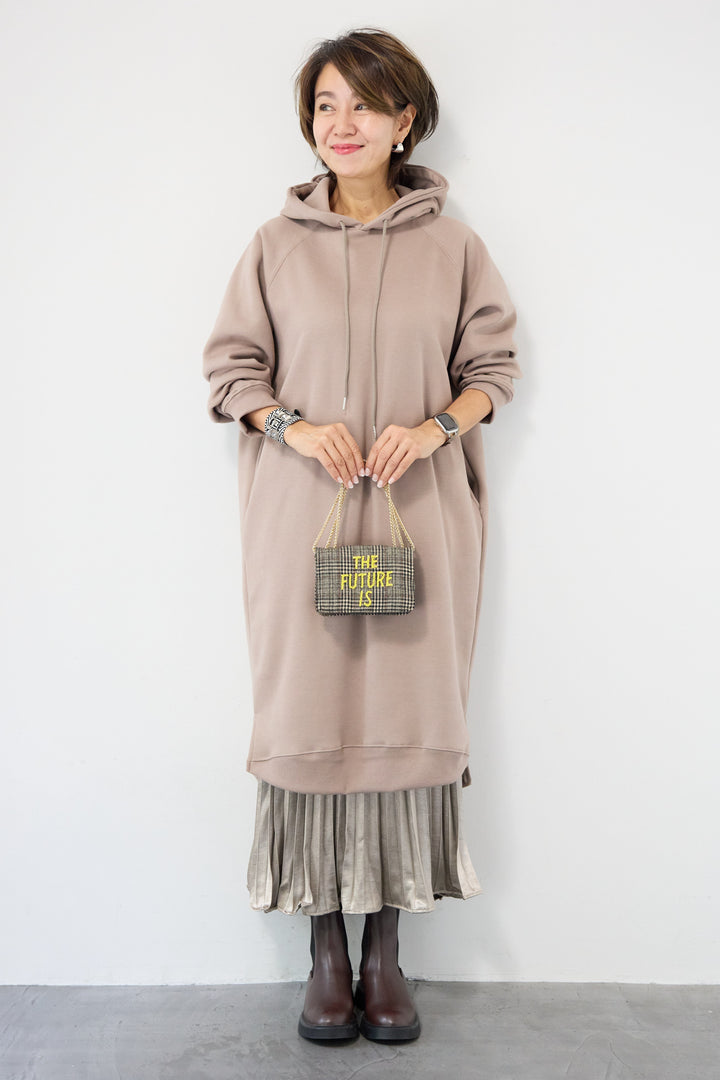 裏起毛サイドスリットスウェットワンピース