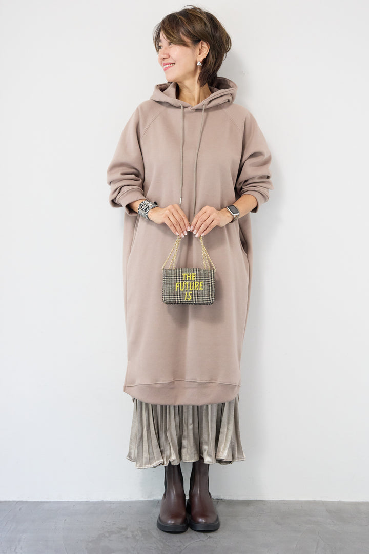 裏起毛サイドスリットスウェットワンピース