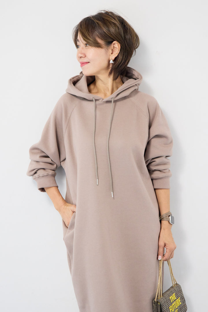 裏起毛サイドスリットスウェットワンピース