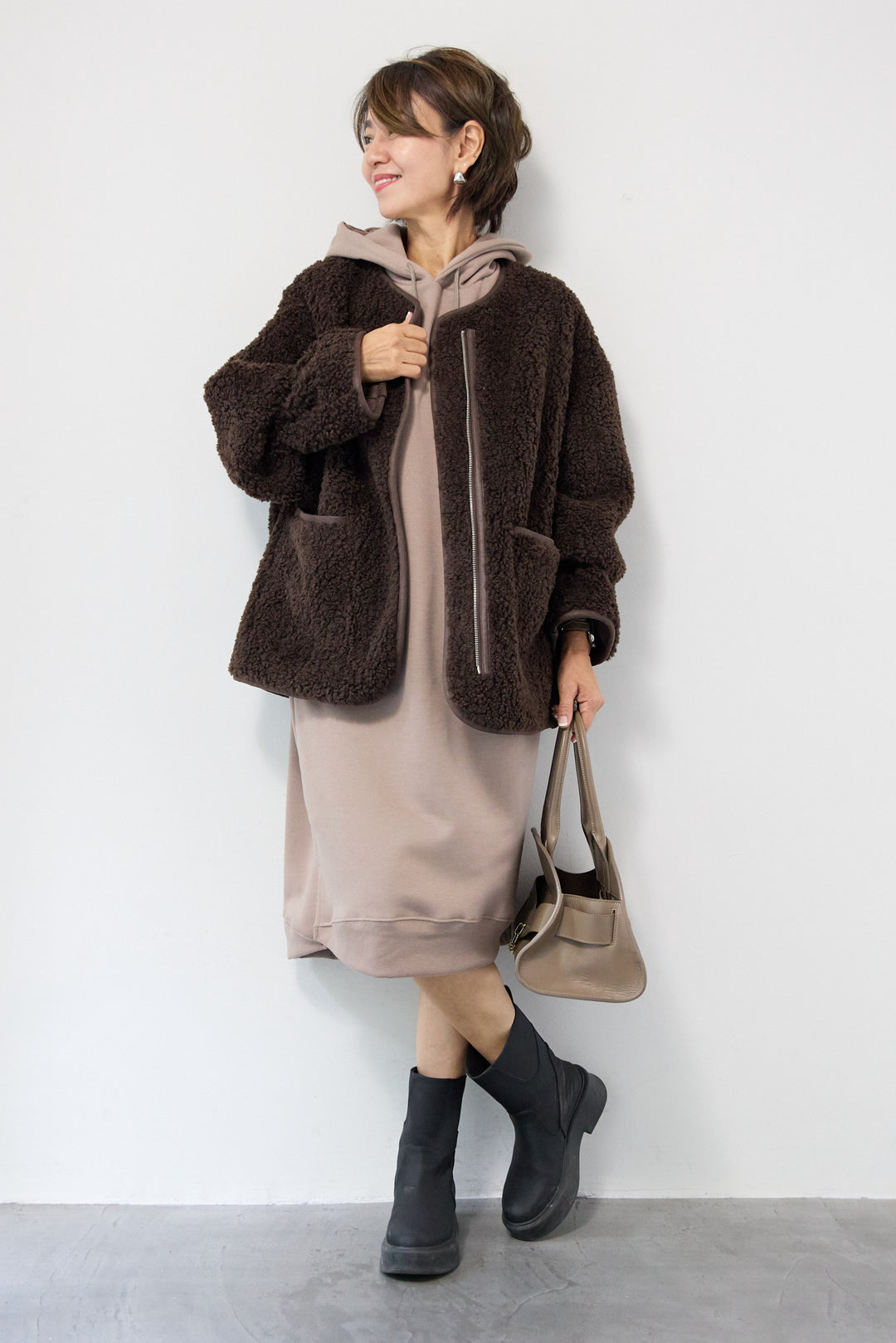 リバーシブルボアコート