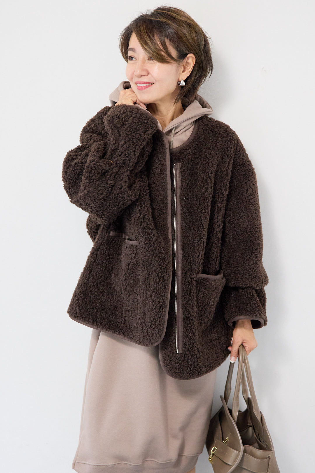 リバーシブルボアコート