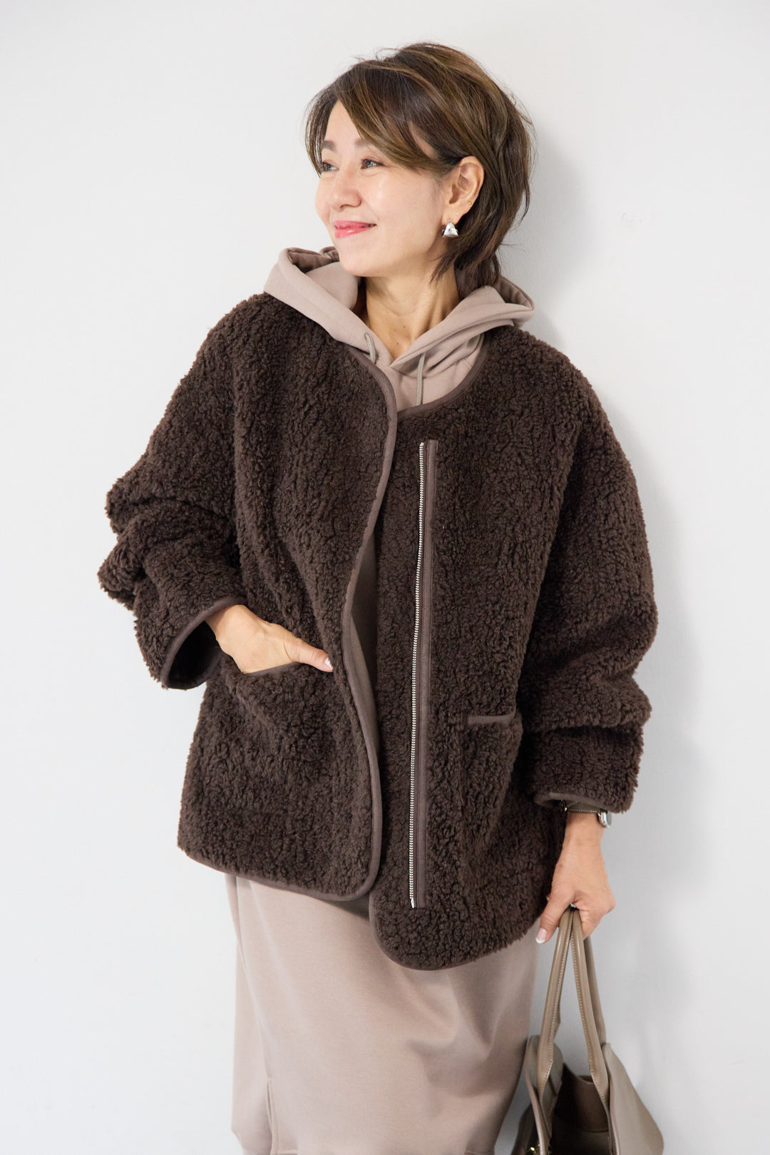 リバーシブルボアコート