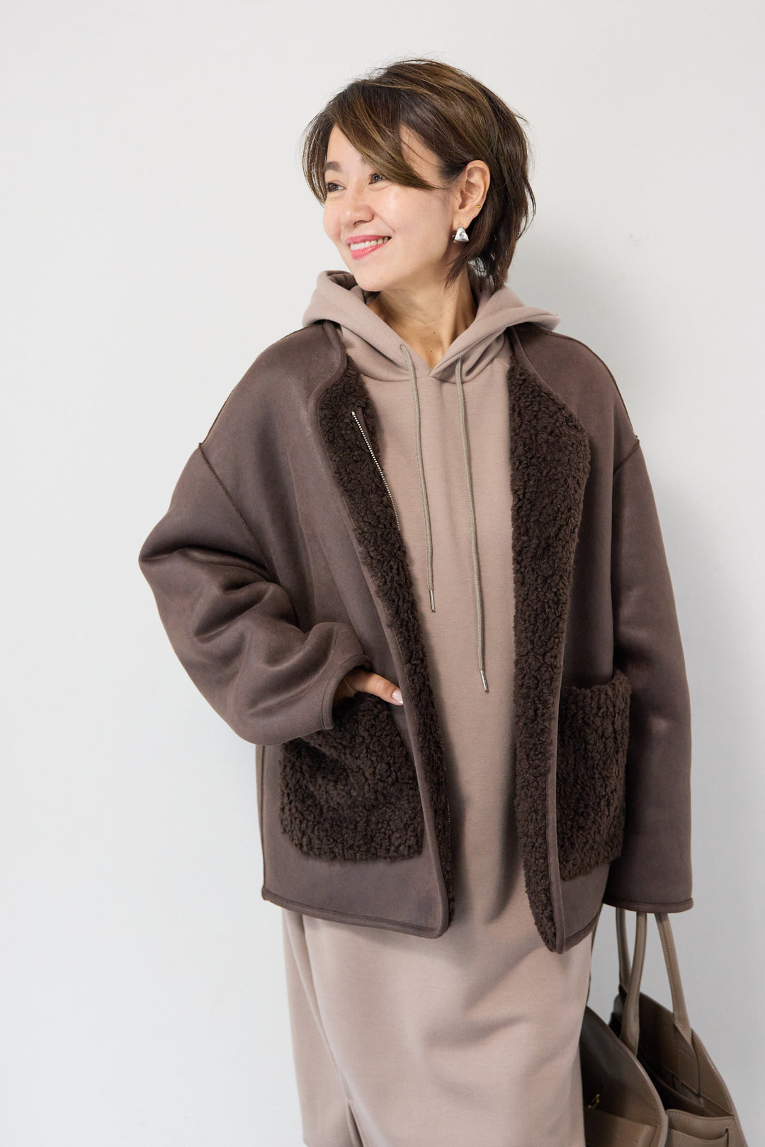 リバーシブルボアコート