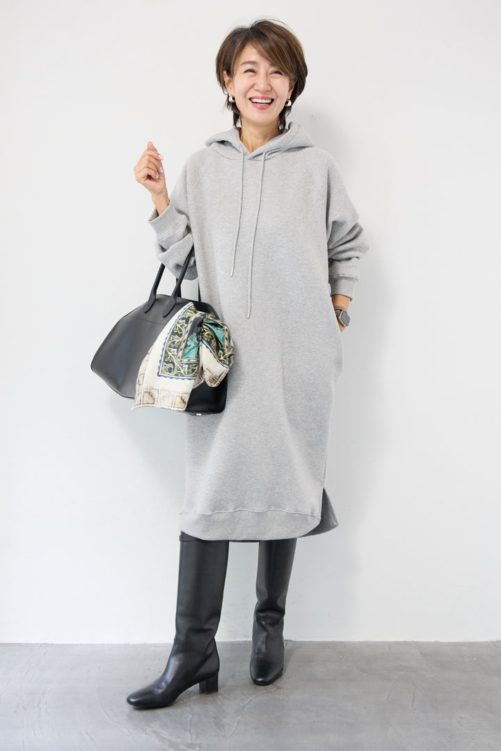 裏起毛サイドスリットスウェットワンピース