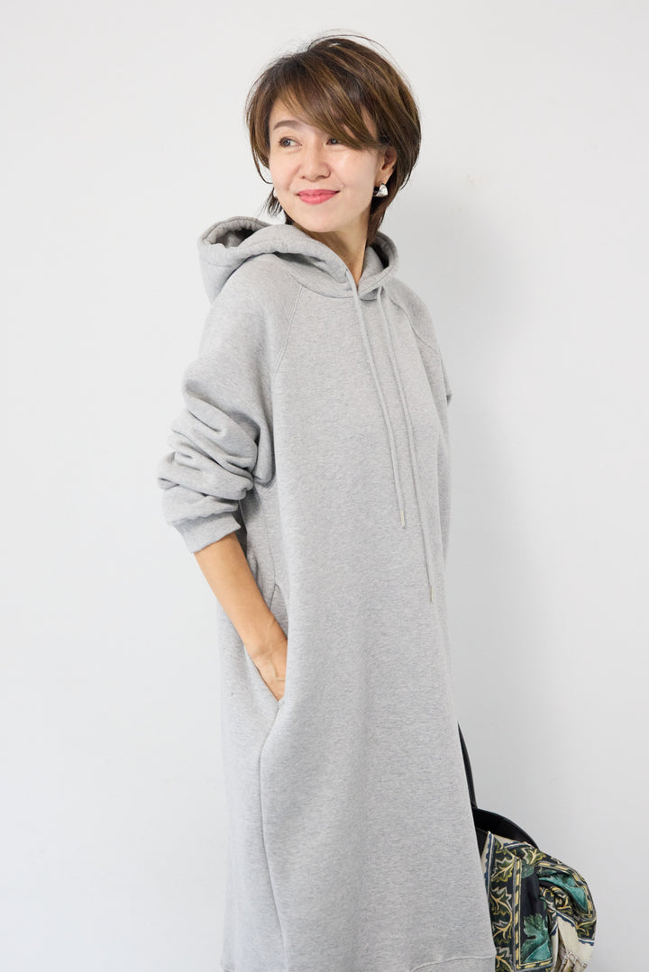 裏起毛サイドスリットスウェットワンピース