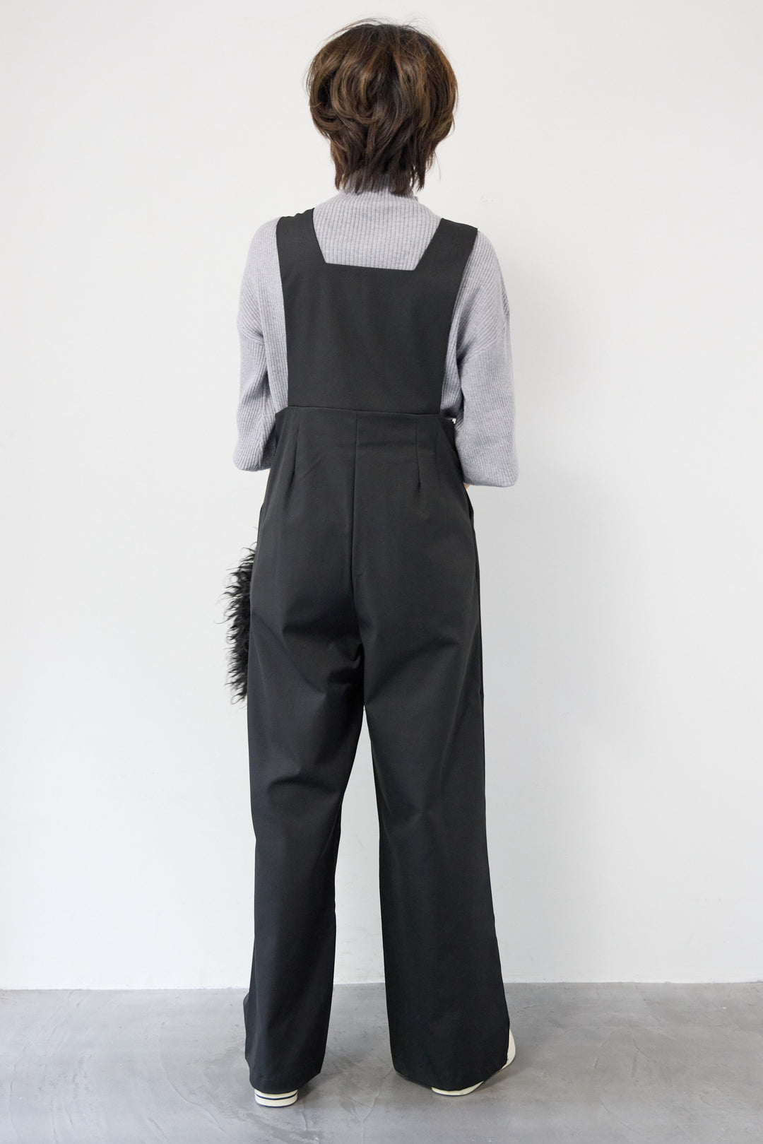 ハイウエストモードツイルサロペット