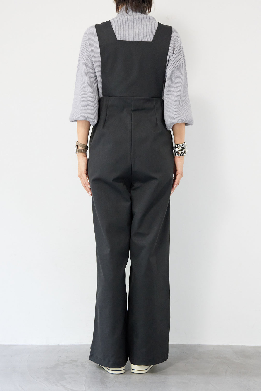 ハイウエストモードツイルサロペット