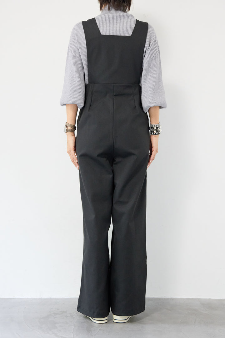 ハイウエストモードツイルサロペット