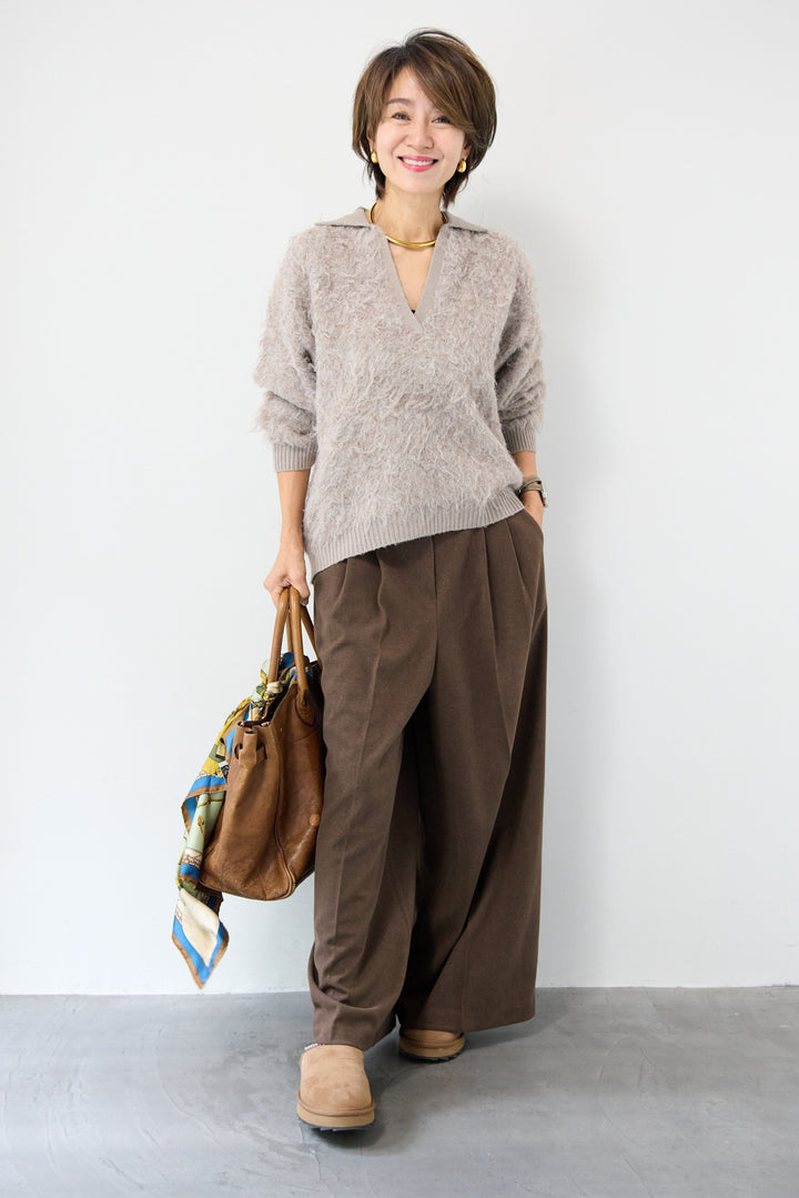 メルトンタックワイドパンツ