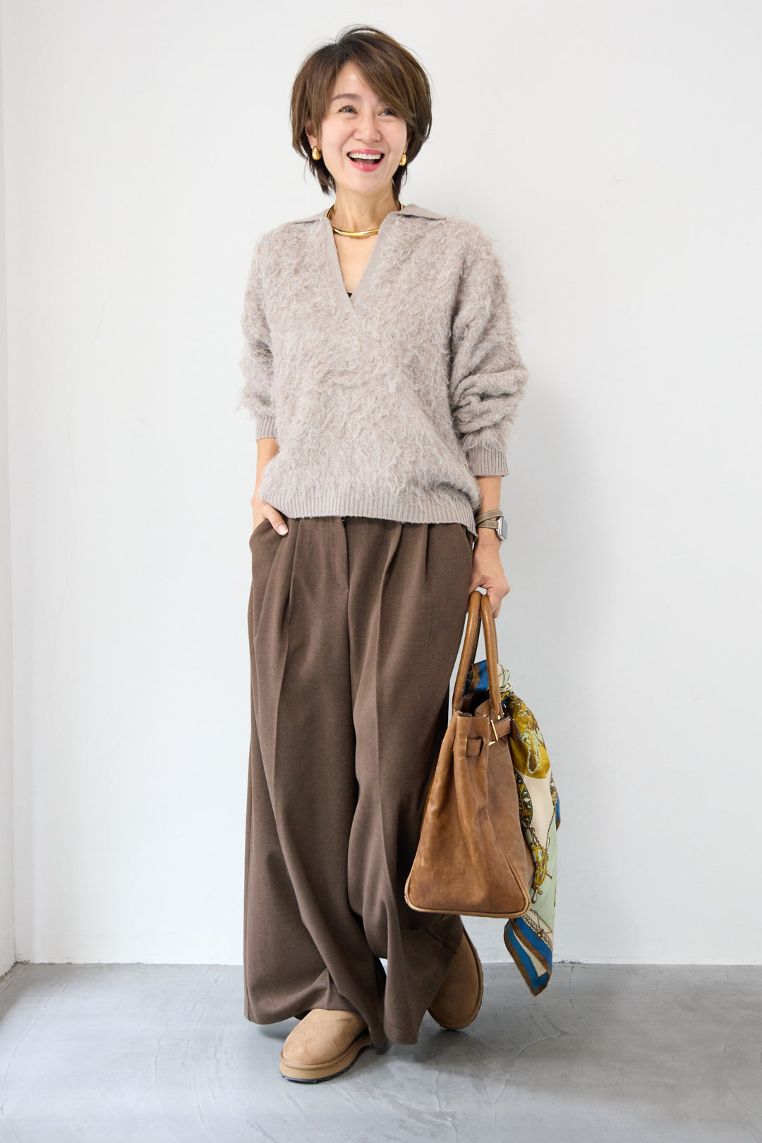 メルトンタックワイドパンツ