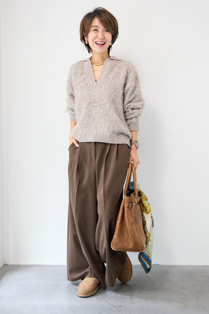 メルトンタックワイドパンツ