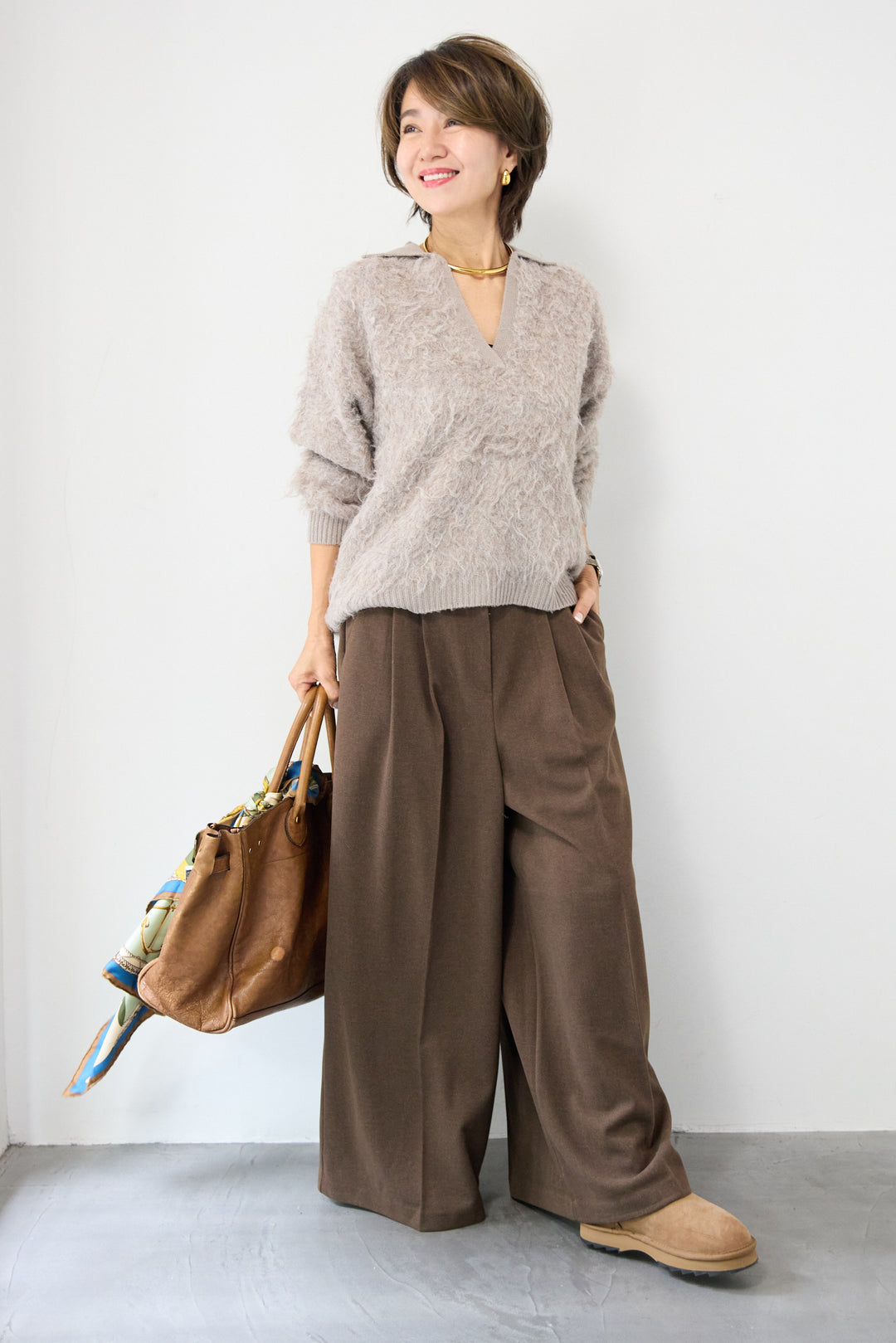 メルトンタックワイドパンツ