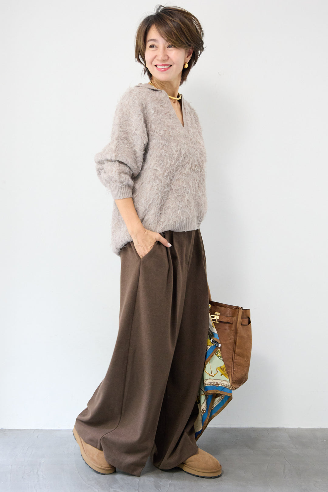 メルトンタックワイドパンツ