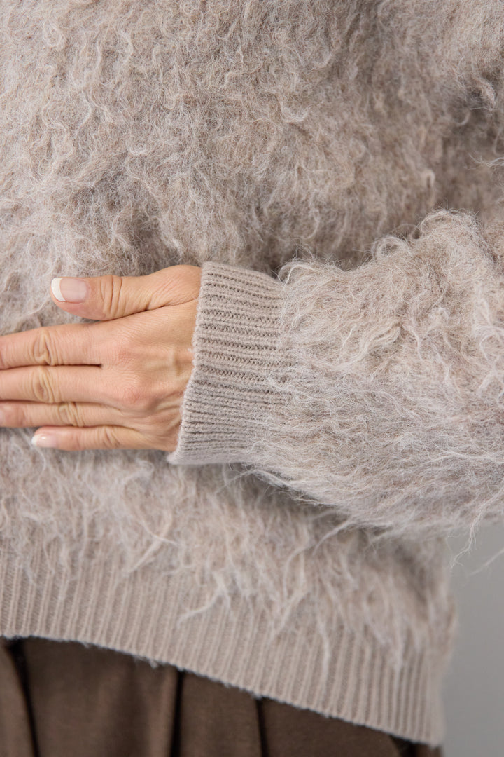 起毛シャギーポロニット