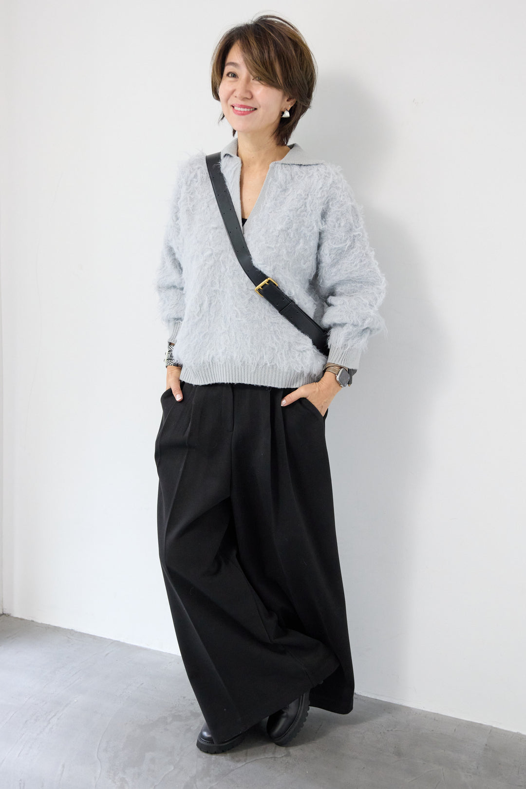 メルトンタックワイドパンツ