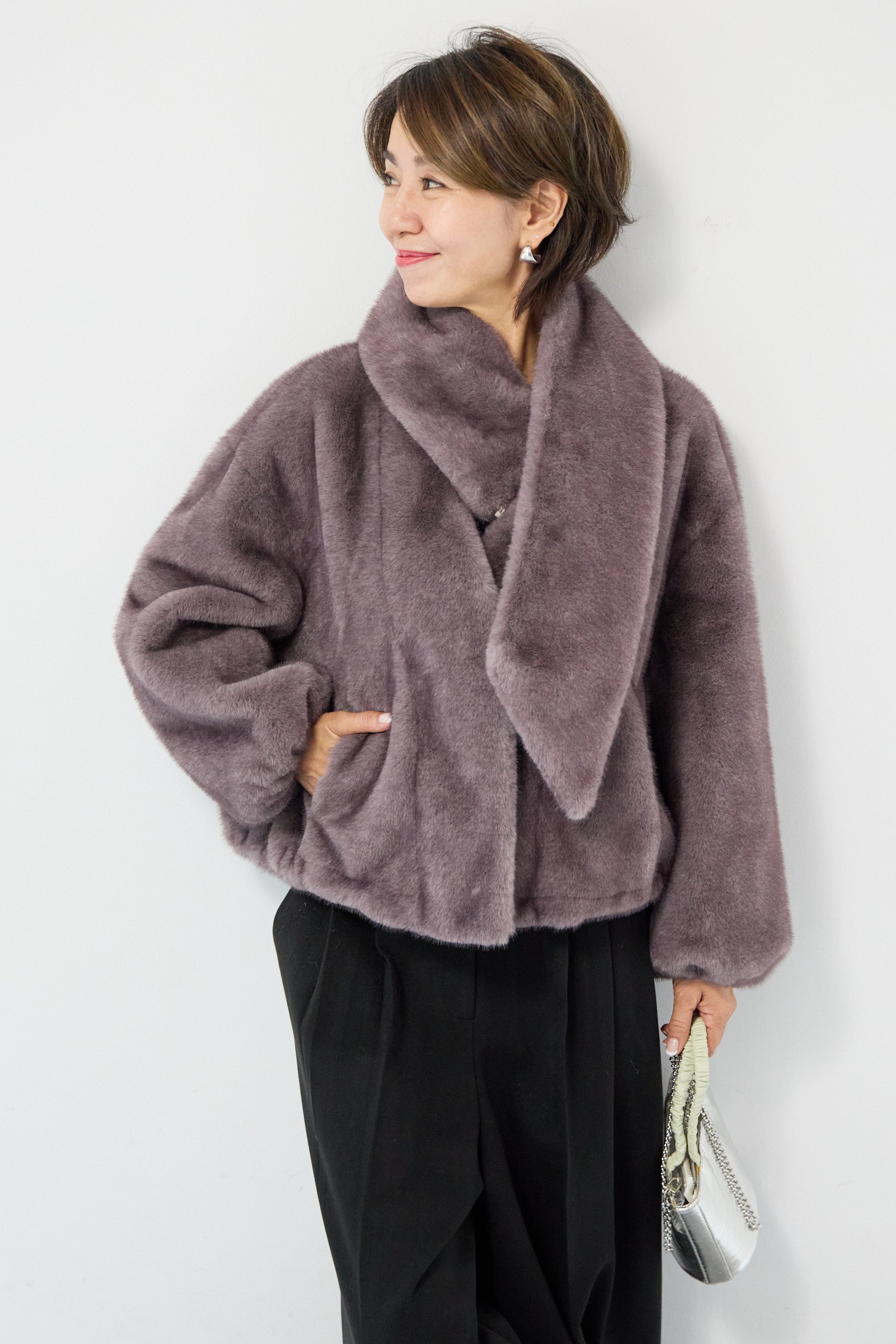 950円ファーピアス＊.パールキャッチ＊. セーター  コート ブーツ スエード ファー ニットコート