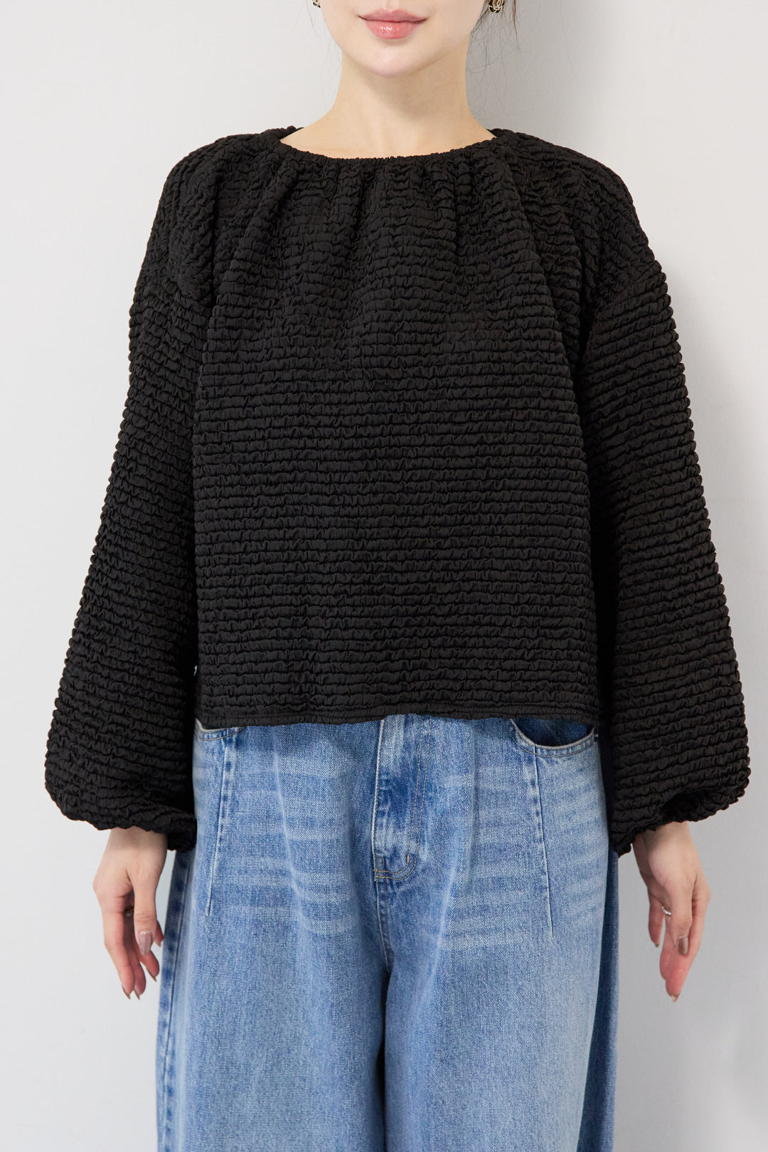 シャーリングブラウス