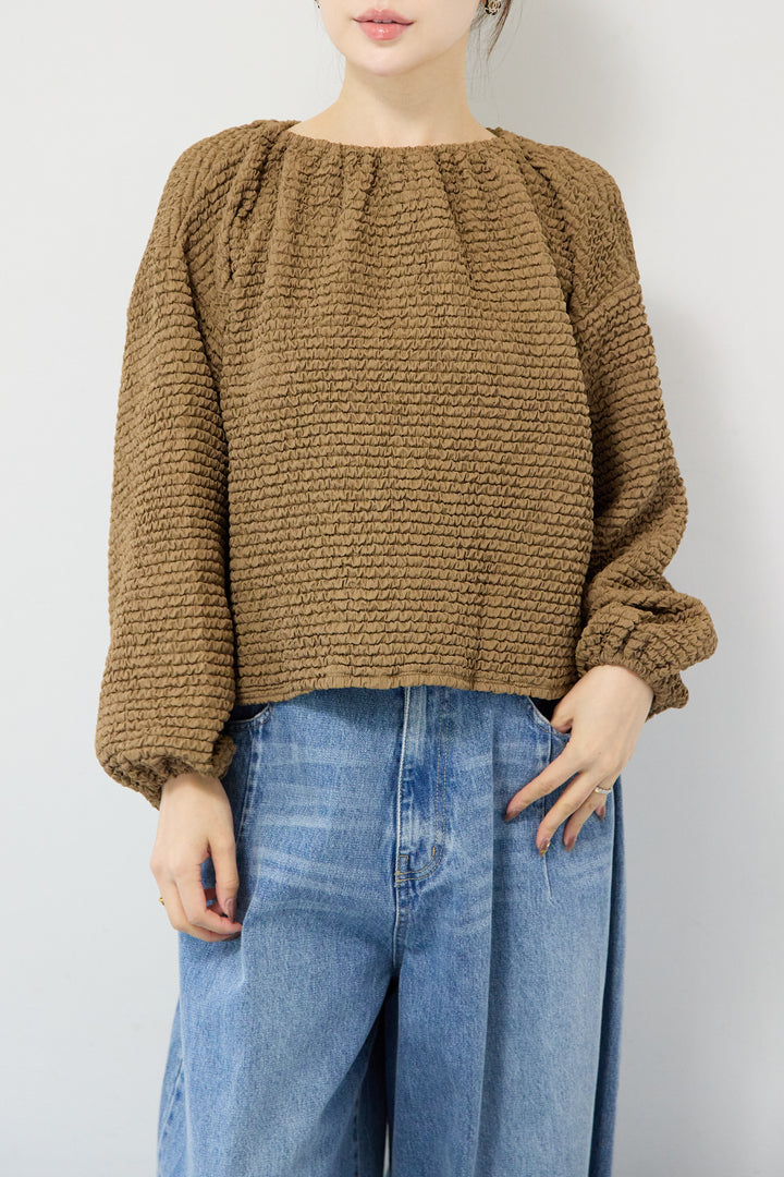 シャーリングブラウス