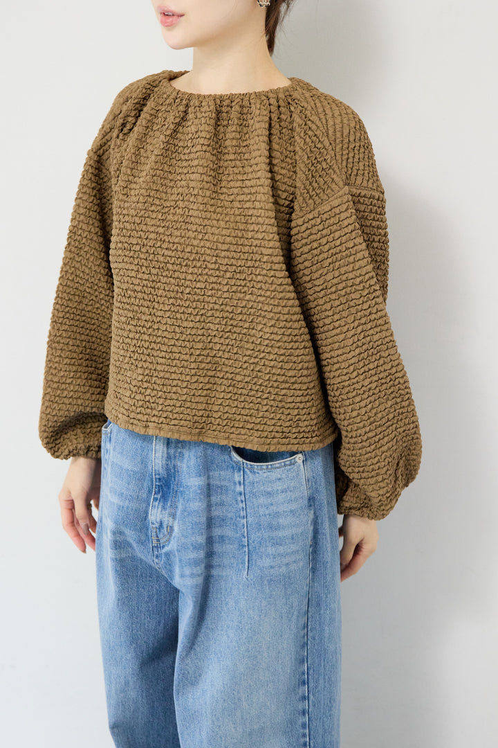 シャーリングブラウス