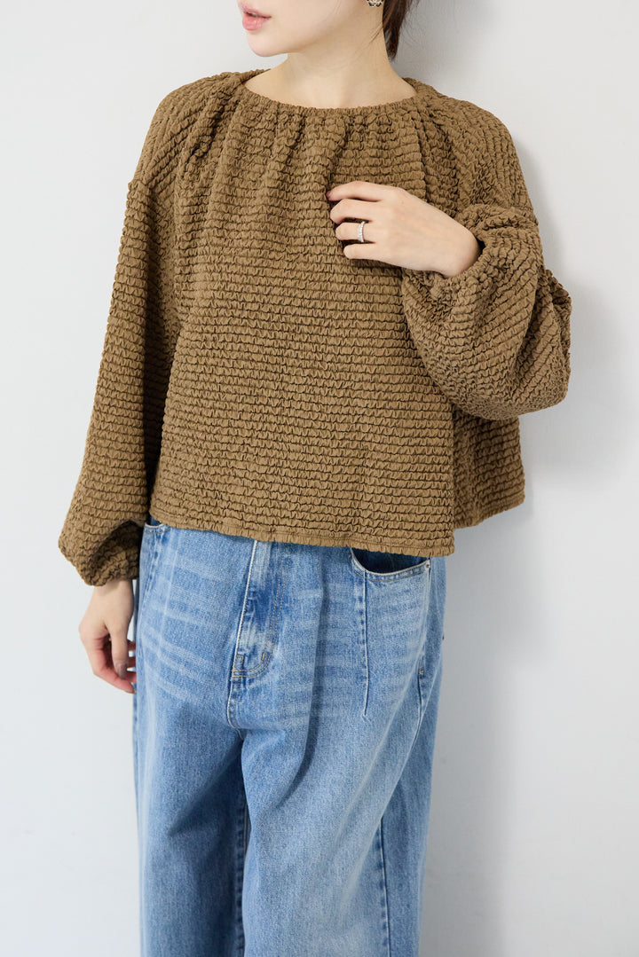 シャーリングブラウス