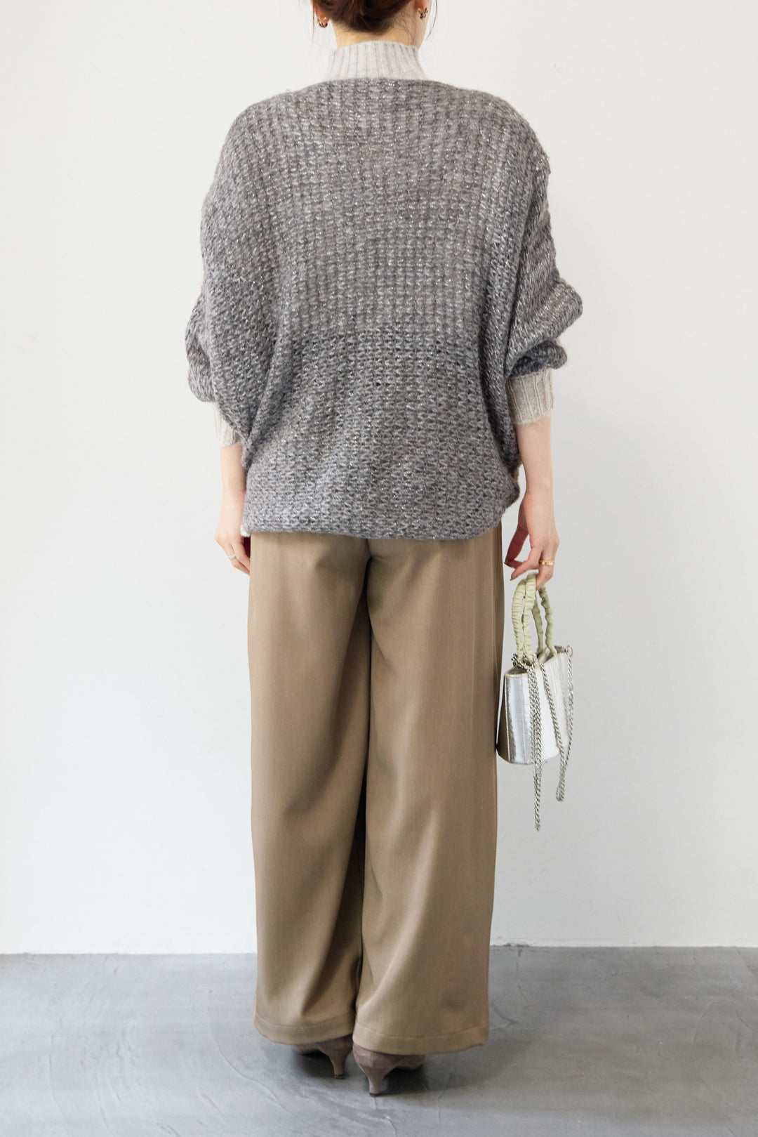 モヘヤラメカシュクールバイカラーニット