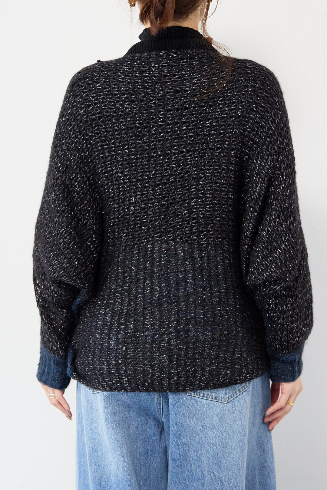 モヘヤラメカシュクールバイカラーニット