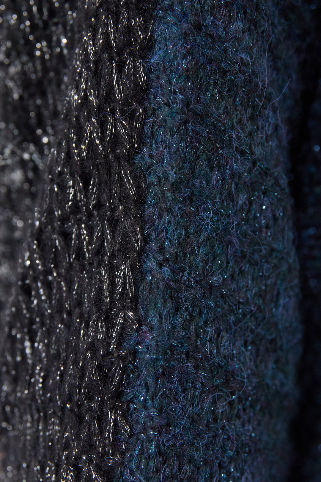 モヘヤラメカシュクールバイカラーニット