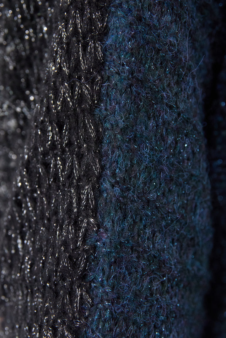 モヘヤラメカシュクールバイカラーニット