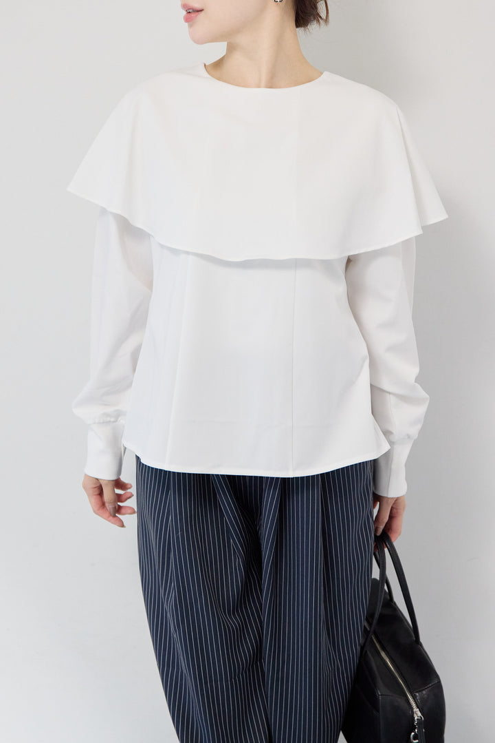 カラーデザインリブ袖トップス