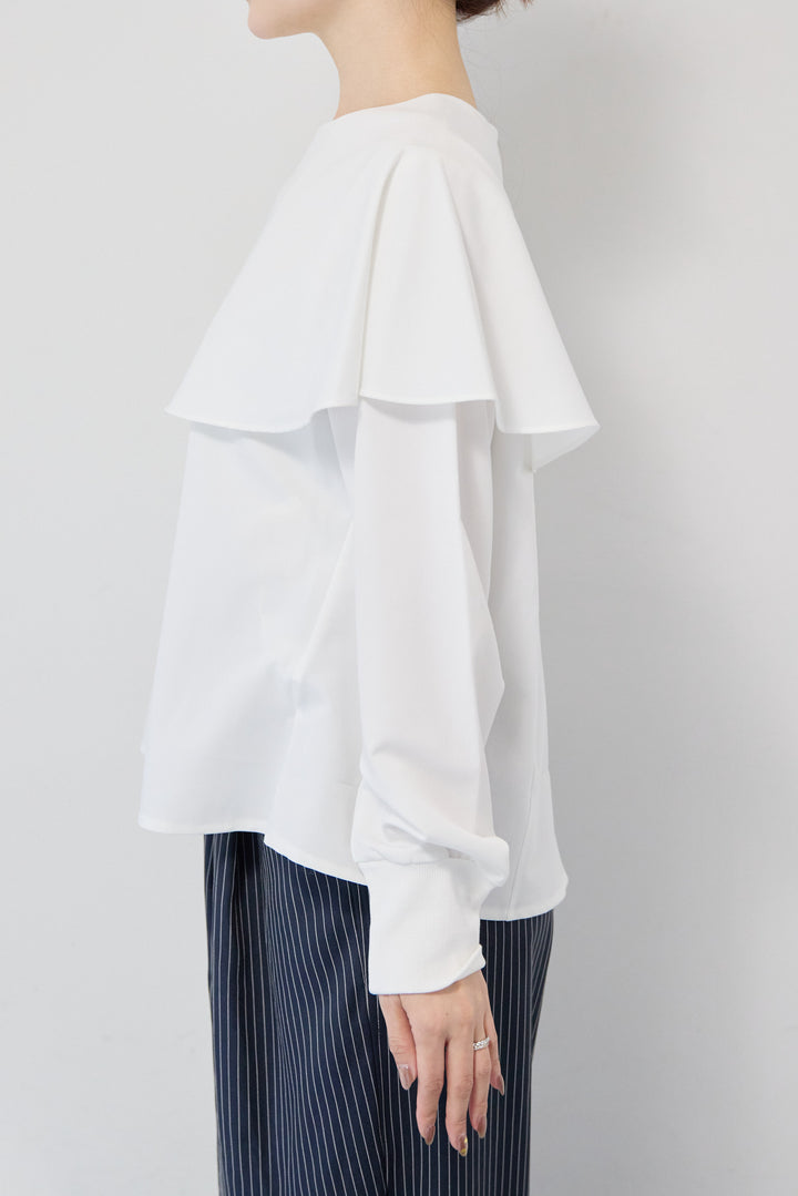 カラーデザインリブ袖トップス