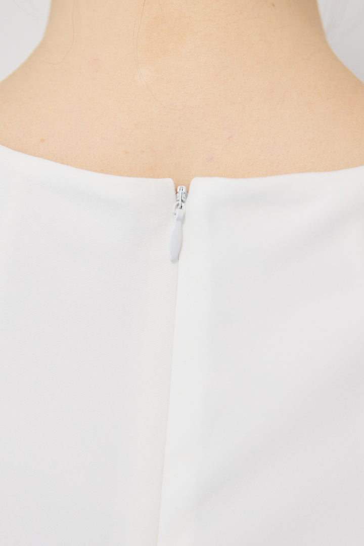 カラーデザインリブ袖トップス