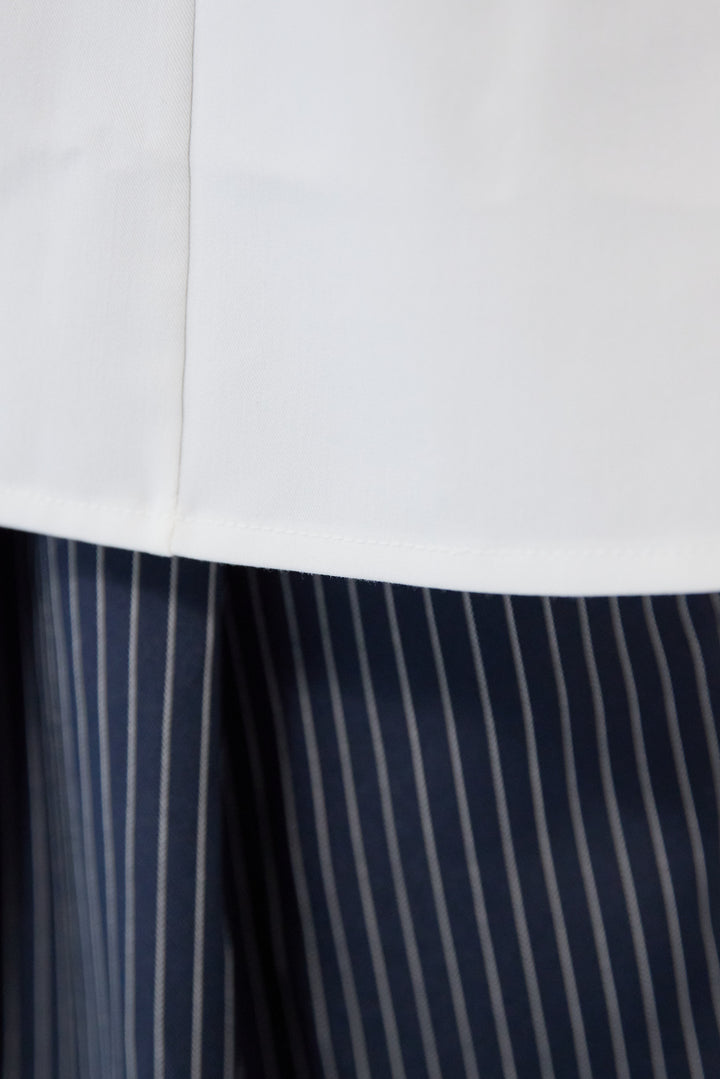 カラーデザインリブ袖トップス