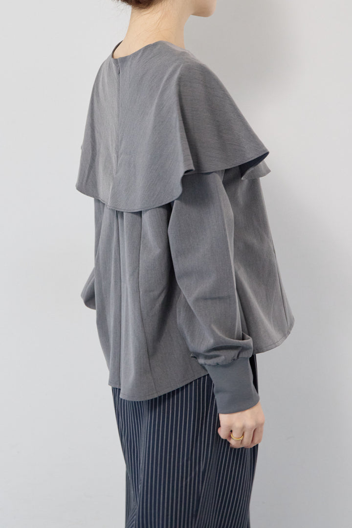 カラーデザインリブ袖トップス