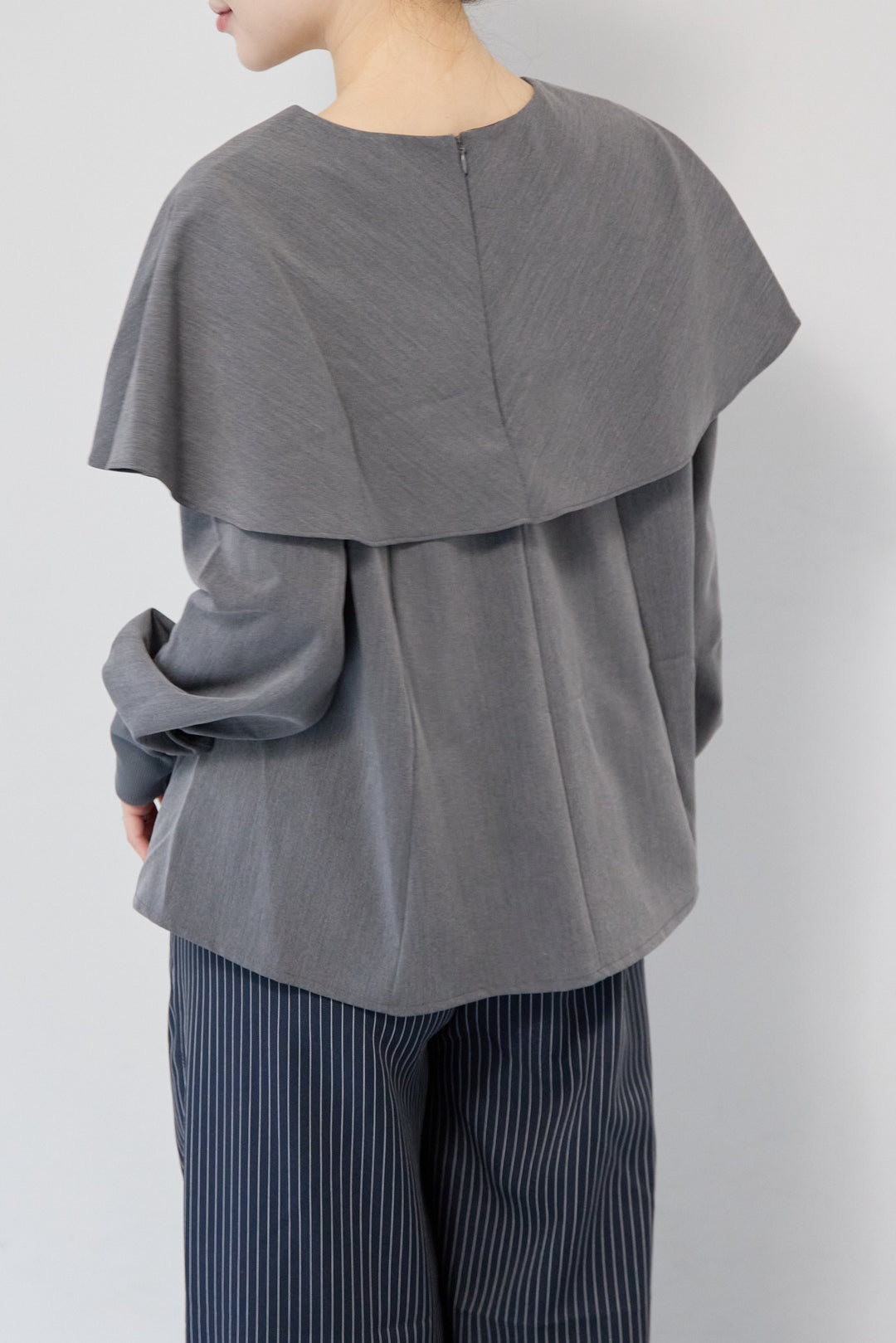 カラーデザインリブ袖トップス