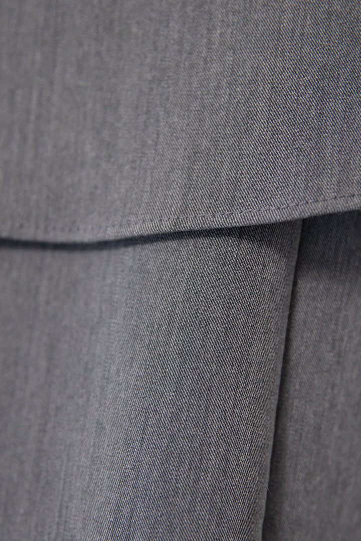 カラーデザインリブ袖トップス