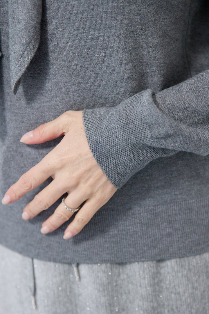 [SET]クラシカルジャンパースカート+ボウタイニットプルオーバー(2set)