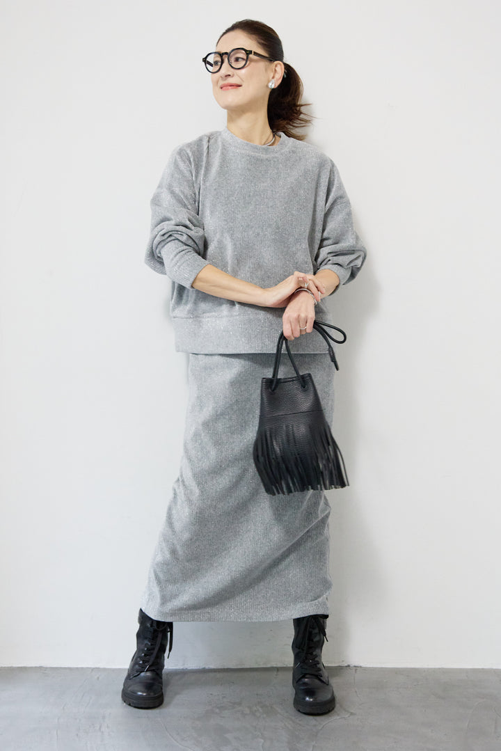 ニットラメコーデュロイスカート