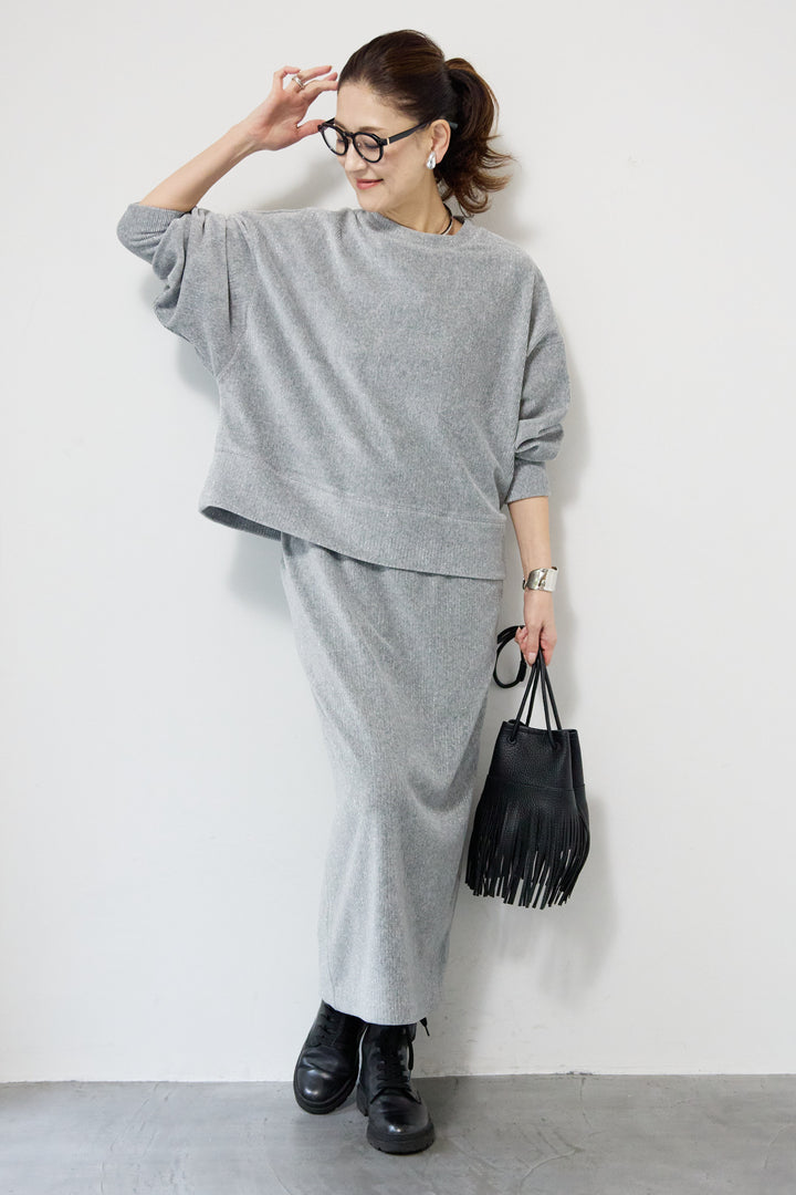 ニットラメコーデュロイスカート