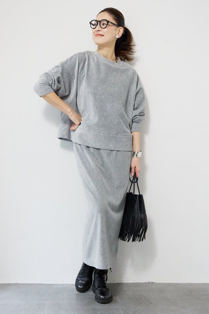 ニットラメコーデュロイスカート