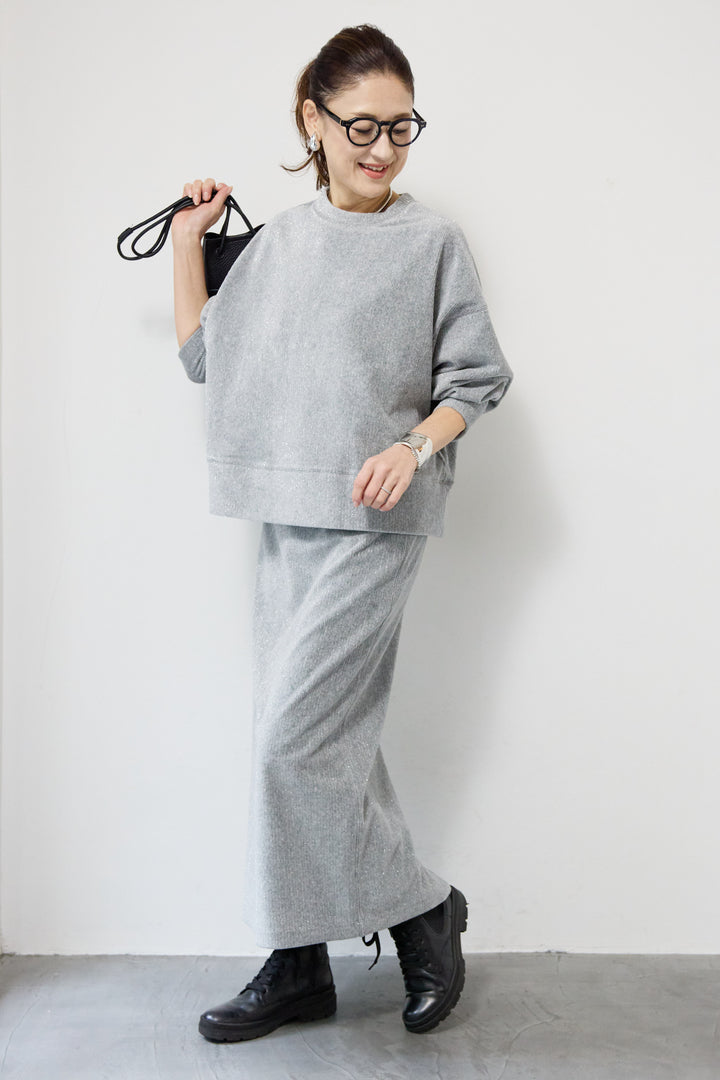 ニットラメコーデュロイスカート