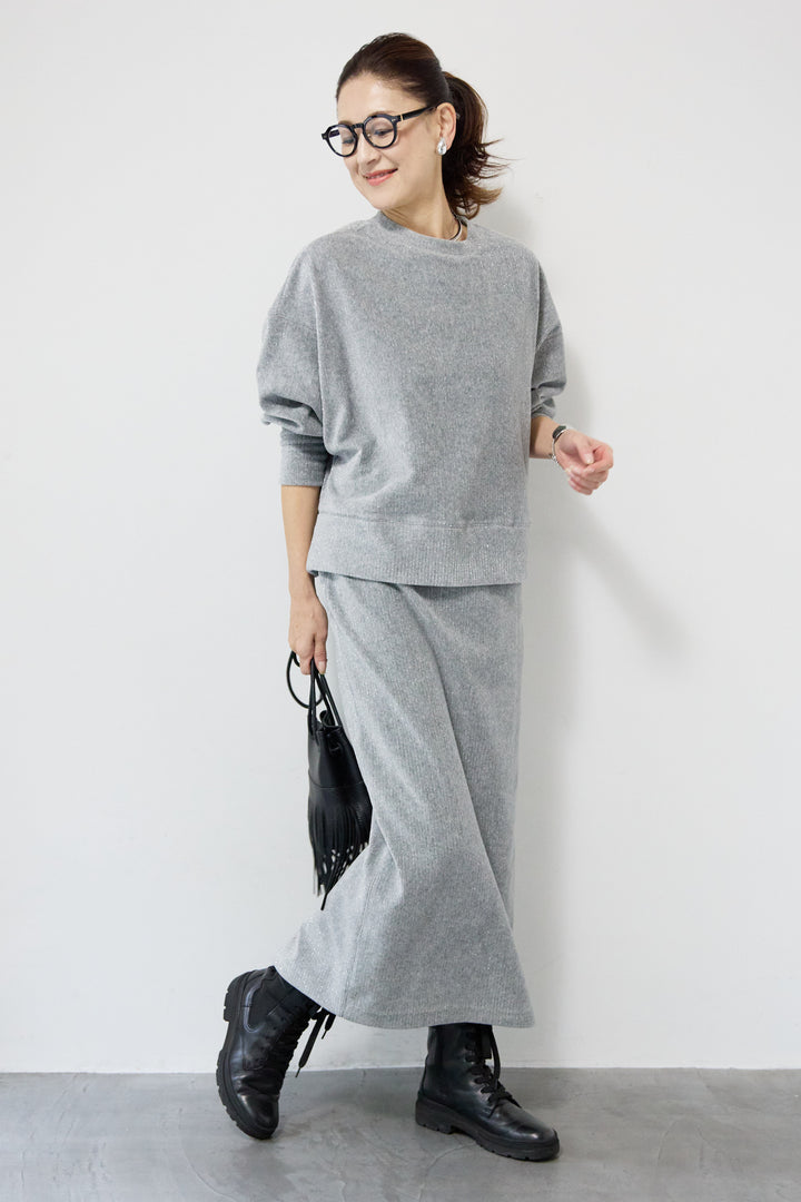 ニットラメコーデュロイスカート