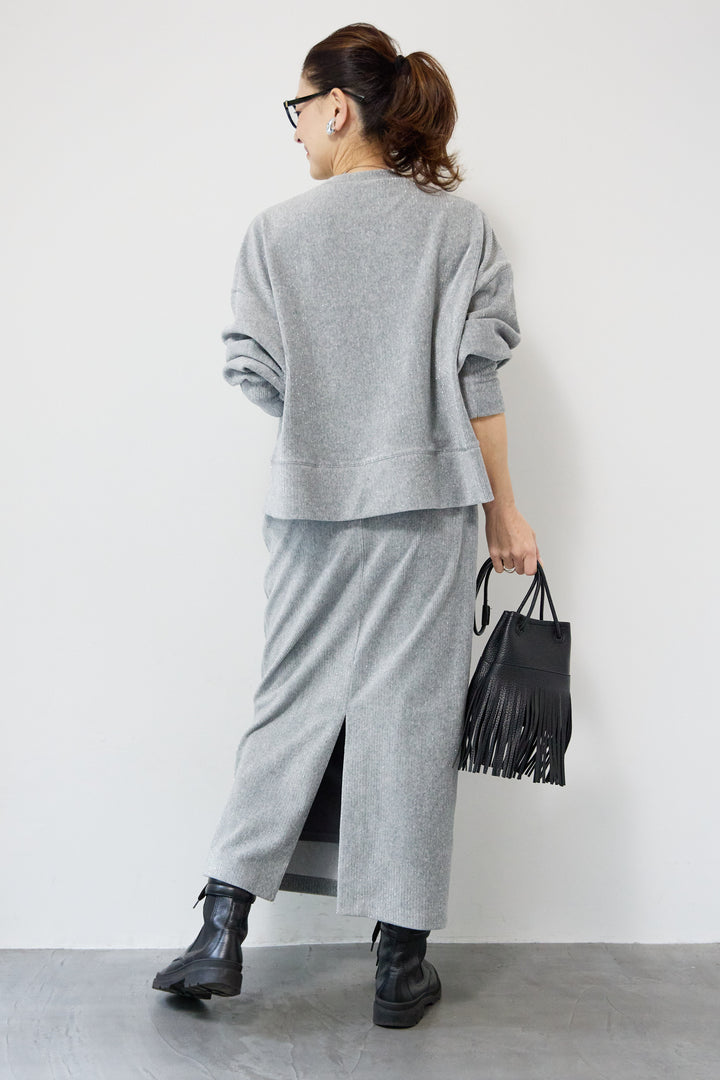 ニットラメコーデュロイスカート