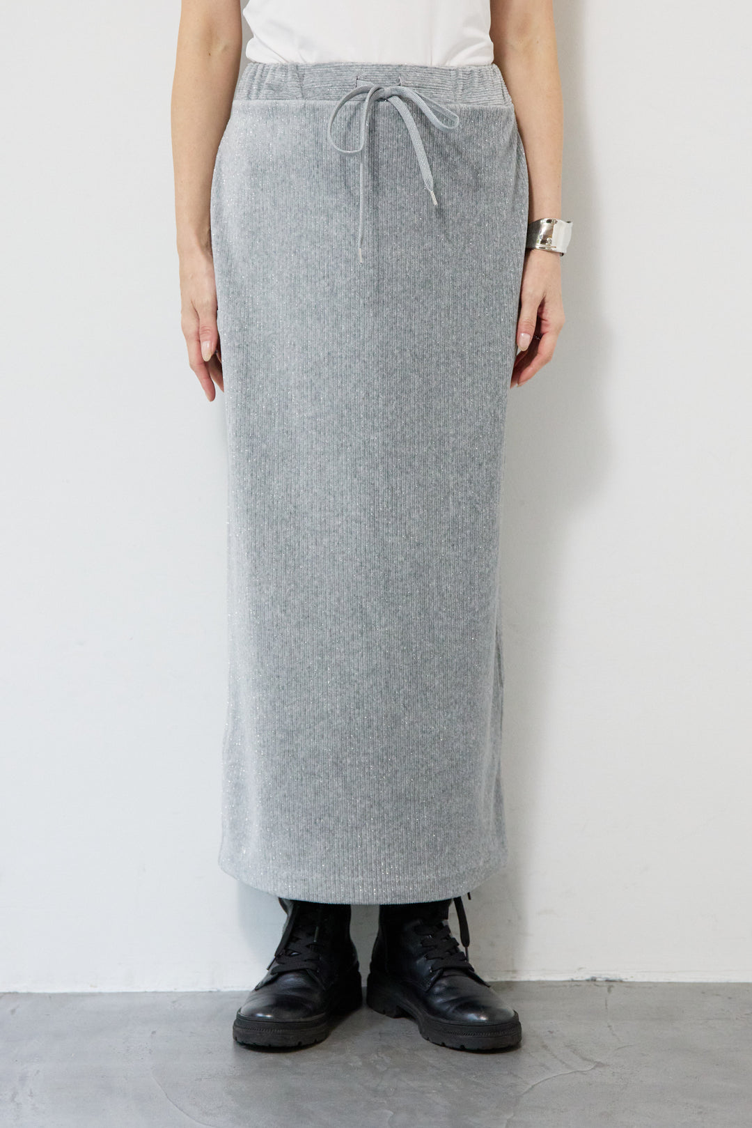 ニットラメコーデュロイスカート