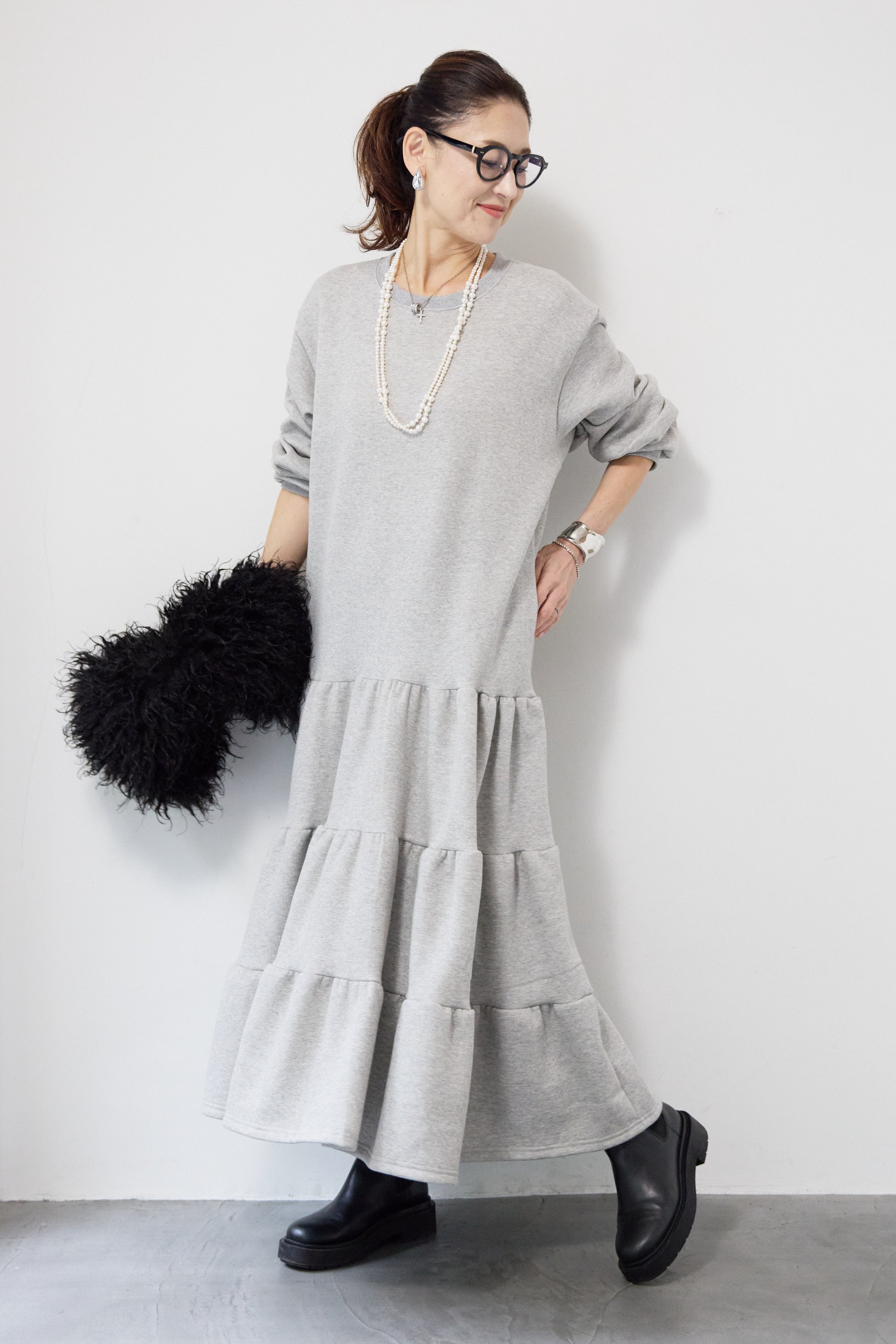 2SET】裏起毛ティアードスウェットワンピース – plusotoha