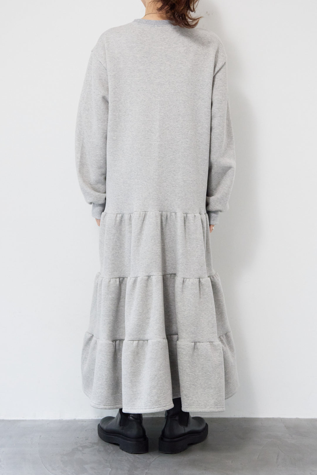裏起毛ティアードスウェットワンピース
